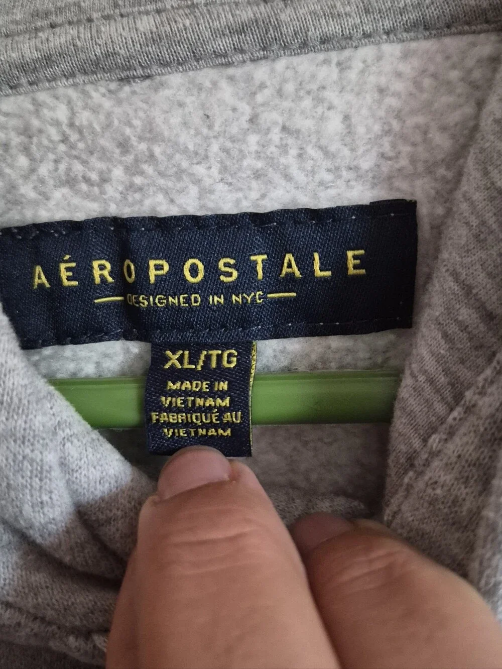 Aeropostale Men's Light Gray Pullover Hoodie with Black Logo Size XL